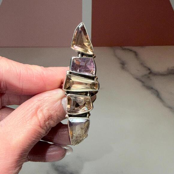 Ametrine Sterling Silver Ring: Multi-Stone Design - Picture 6 of 9